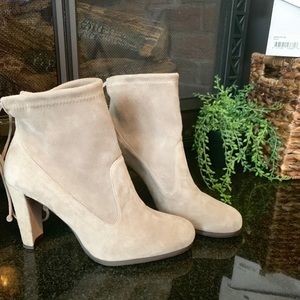 Stuart Weitzman Glove Nude Suede Bootie